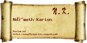 Németh Karion névjegykártya